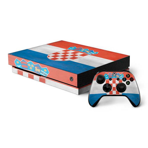Croatia Flag Distressed Xbox One X Bundle Skin