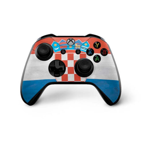 Croatia Flag Distressed Xbox One X Controller Skin
