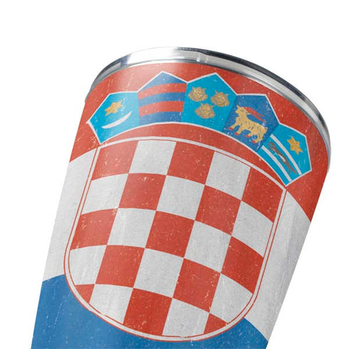 Croatia Flag Distressed Yeti 20oz Tumbler Skin