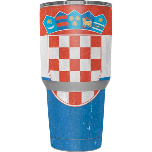 Croatia Flag Distressed Yeti 30oz Rambler Tumbler Skin
