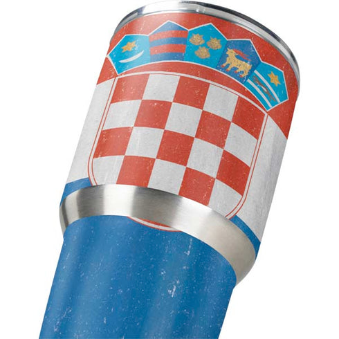 Croatia Flag Distressed Yeti 30oz Rambler Tumbler Skin