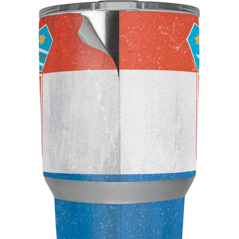 Croatia Flag Distressed Yeti 30oz Rambler Tumbler Skin