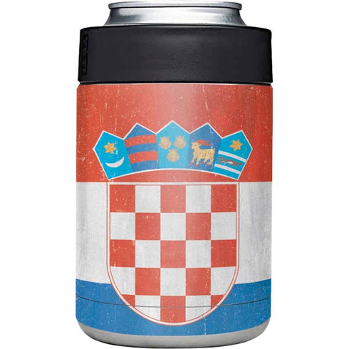 Croatia Flag Distressed Yeti Colster Can Insulator Skin