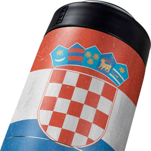Croatia Flag Distressed Yeti Colster Can Insulator Skin