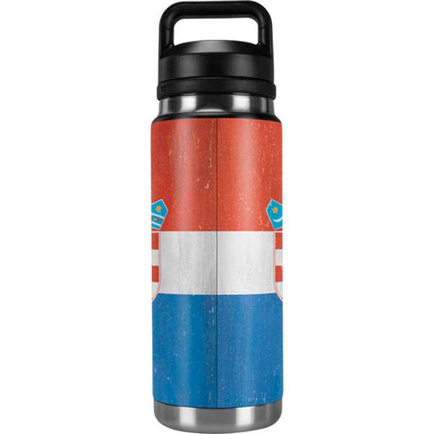 Croatia Flag Distressed YETI Rambler 26oz Bottle Skin