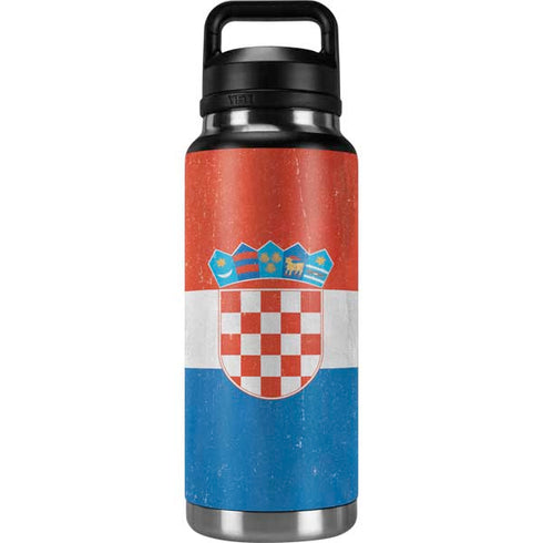 Croatia Flag Distressed YETI Rambler 36oz Bottle Skin