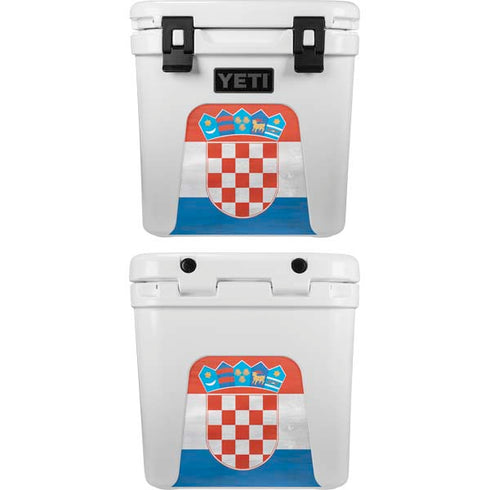 Croatia Flag Distressed YETI Roadie 24 Hard Cooler Skin
