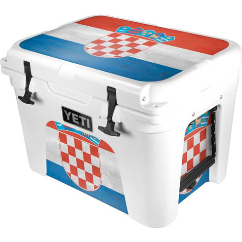 Croatia Flag Distressed YETI Tundra 35 Hard Cooler Skin
