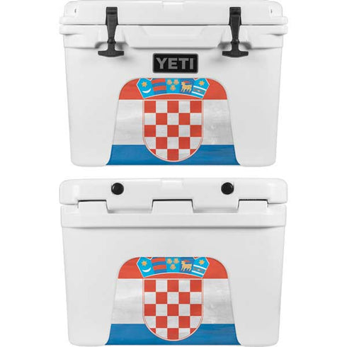 Croatia Flag Distressed YETI Tundra 35 Hard Cooler Skin