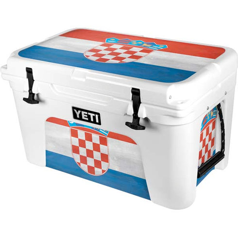 Croatia Flag Distressed YETI Tundra 45 Hard Cooler Skin
