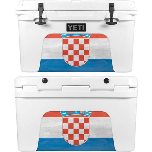 Croatia Flag Distressed YETI Tundra 45 Hard Cooler Skin