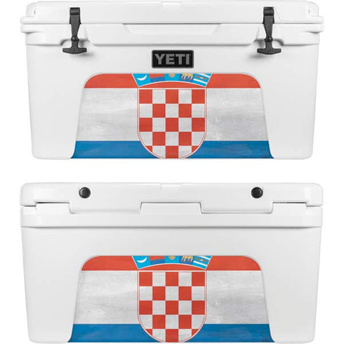 Croatia Flag Distressed YETI Tundra 65 Hard Cooler Skin