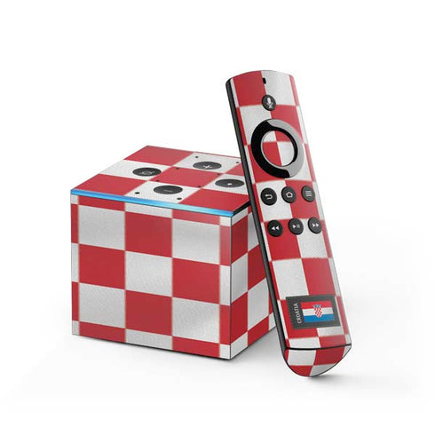 Croatia Soccer Flag Fire TV Cube Skin