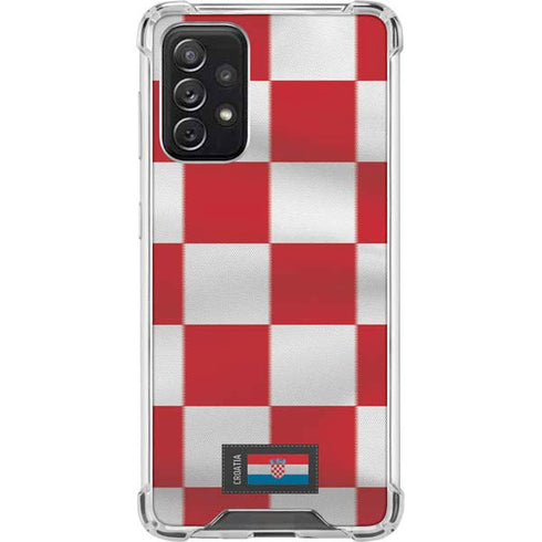 Croatia Soccer Flag Galaxy A72 5G Clear Case