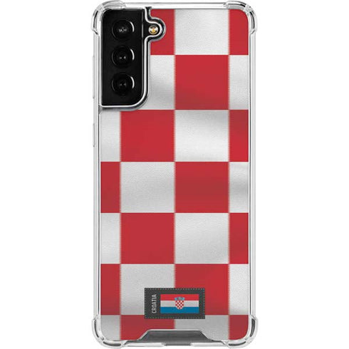 Croatia Soccer Flag Galaxy S21 FE Clear Case
