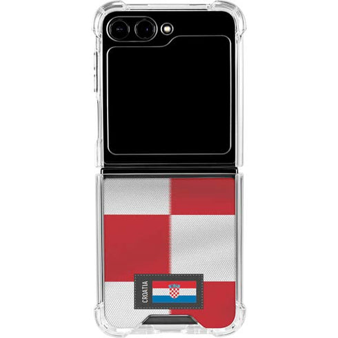 Croatia Soccer Flag Galaxy Z Flip5 5G Clear Case
