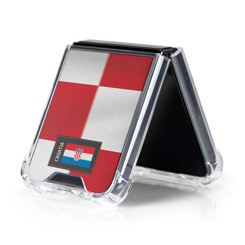 Croatia Soccer Flag Galaxy Z Flip5 5G Clear Case