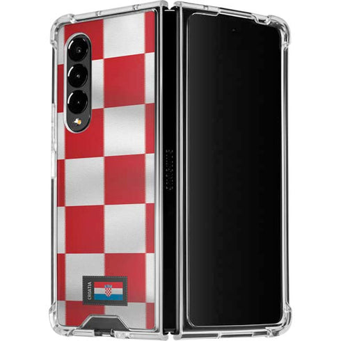 Croatia Soccer Flag Galaxy Z Fold4 5G Clear Case