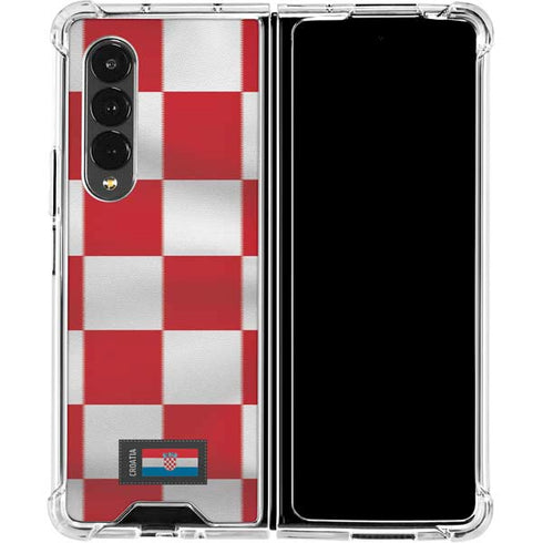 Croatia Soccer Flag Galaxy Z Fold4 5G Clear Case