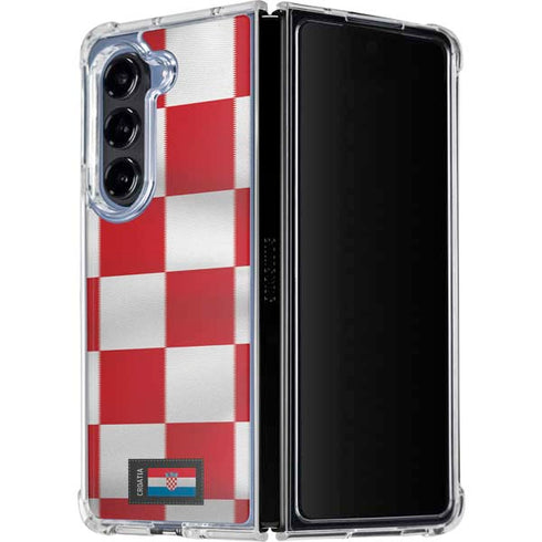 Croatia Soccer Flag Galaxy Z Fold5 5G Clear Case