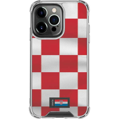 Croatia Soccer Flag iPhone 14 Pro Clear Case