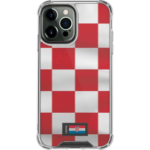 Croatia Soccer Flag iPhone 14 Pro Max Clear Case