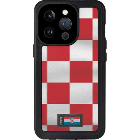 Croatia Soccer Flag iPhone 14 Pro Waterproof Case
