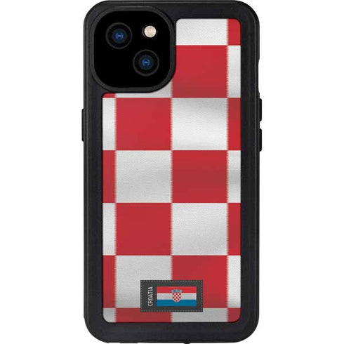 Croatia Soccer Flag iPhone 15 Plus Waterproof Case