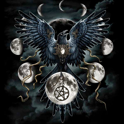 Crow and Moon Phases by Sarah Richter Dell Alienware Skin