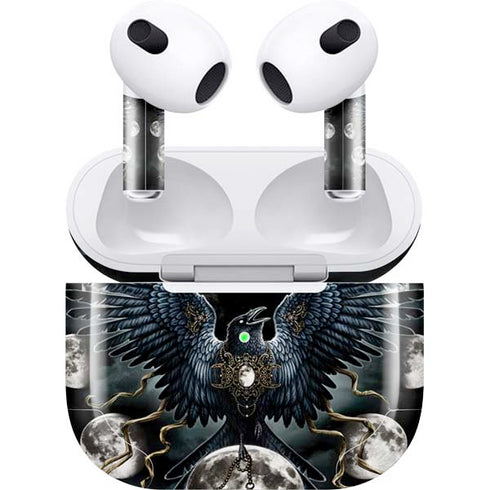 Crow and Moon Phases by Sarah Richter Apple AirPods (3rd Gen 2021) Skin