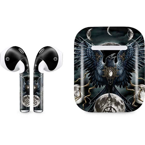 Crow and Moon Phases by Sarah Richter Apple AirPods Skin