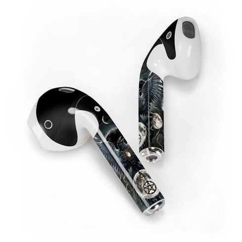 Crow and Moon Phases by Sarah Richter Apple AirPods Skin