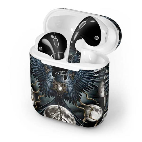 Crow and Moon Phases by Sarah Richter Apple AirPods Skin