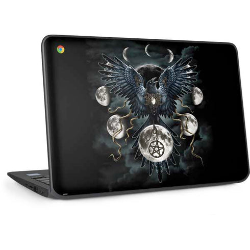 Crow and Moon Phases by Sarah Richter HP Chromebook Skin