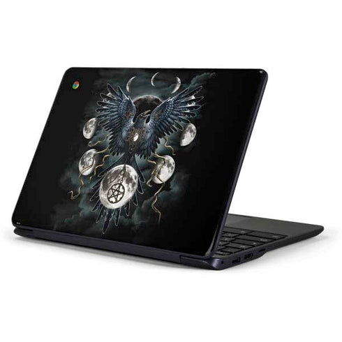 Crow and Moon Phases by Sarah Richter Samsung Chromebook Skin