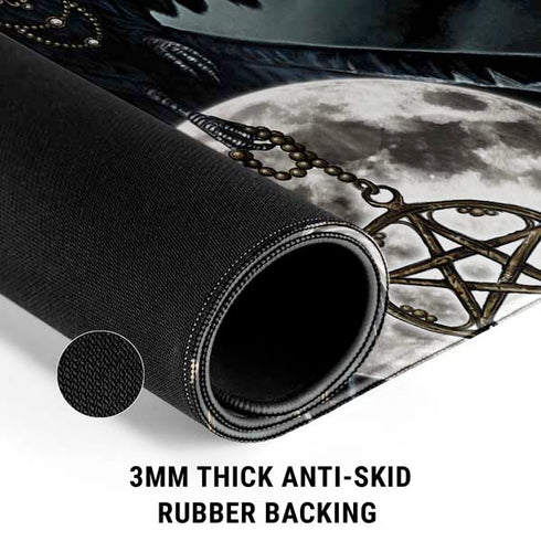 Crow and Moon Phases by Sarah Richter Gaming Mouse Pad