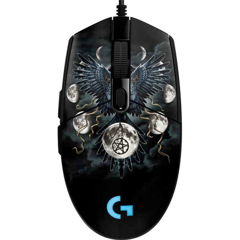 Crow and Moon Phases by Sarah Richter G203 Prodigy RGB Wired Gaming Mouse Skin