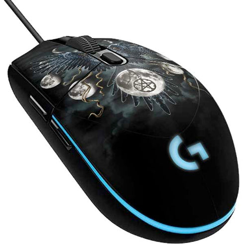 Crow and Moon Phases by Sarah Richter G203 Prodigy RGB Wired Gaming Mouse Skin
