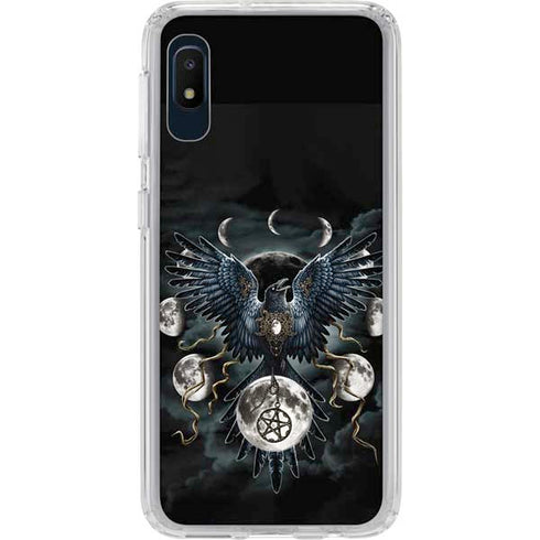 Crow and Moon Phases by Sarah Richter Galaxy A10e Clear Case