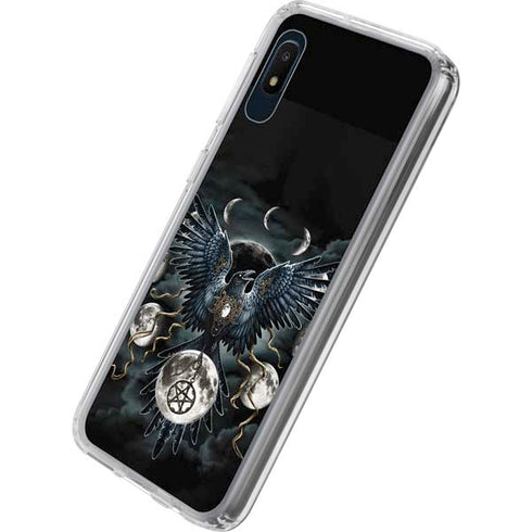 Crow and Moon Phases by Sarah Richter Galaxy A10e Clear Case