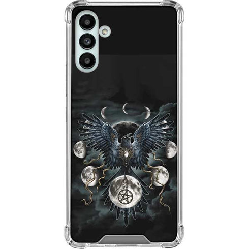 Crow and Moon Phases by Sarah Richter Galaxy A13 5G Clear Case