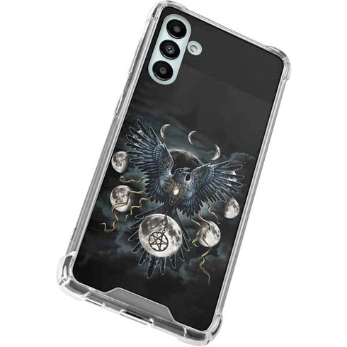 Crow and Moon Phases by Sarah Richter Galaxy A13 5G Clear Case