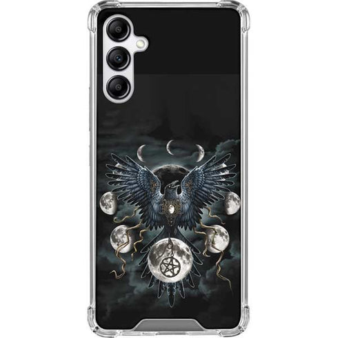 Crow and Moon Phases by Sarah Richter Galaxy A14 5G Clear Case