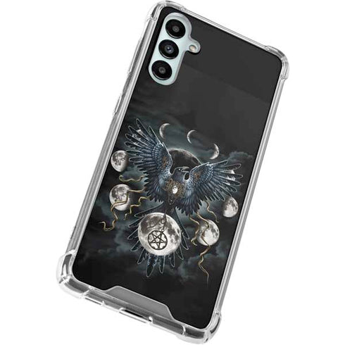 Crow and Moon Phases by Sarah Richter Galaxy A14 5G Clear Case