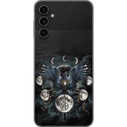 Crow and Moon Phases by Sarah Richter Galaxy A14 5G Skin