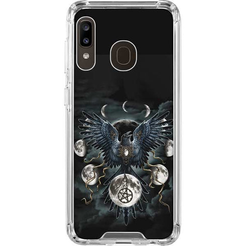 Crow and Moon Phases by Sarah Richter Galaxy A30 Clear Case