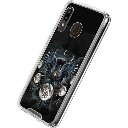 Crow and Moon Phases by Sarah Richter Galaxy A30 Clear Case