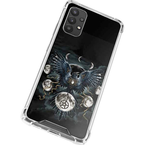 Crow and Moon Phases by Sarah Richter Galaxy A32 5G Clear Case