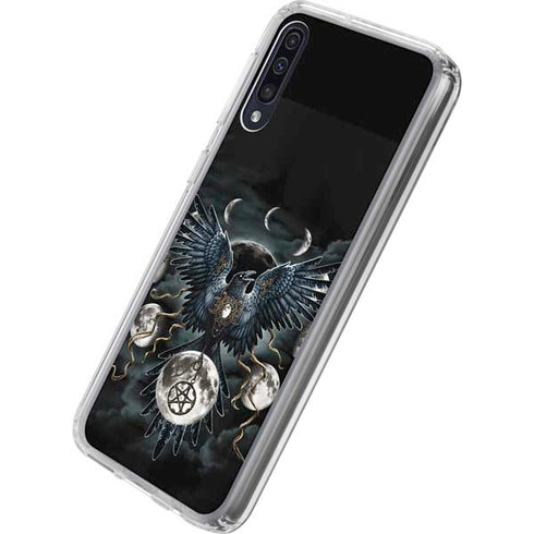Crow and Moon Phases by Sarah Richter Galaxy A50 Clear Case