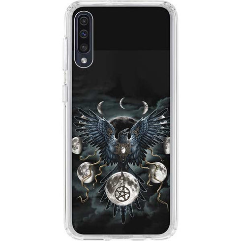 Crow and Moon Phases by Sarah Richter Galaxy A50 Clear Case